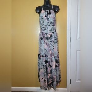 NWT IRO Paris 100% Cotton Mauge Black Multicolor Midi Dress sz 36